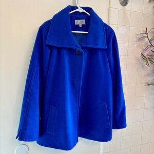 JM Collection Royal Blue Pea Coat